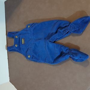 OshKosh B’Gosh Vestbak Footed Corduroy Bib Overalls 6 - 9 m Vintage Union